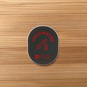 Figs Green & Orange Vaccinated Sticker